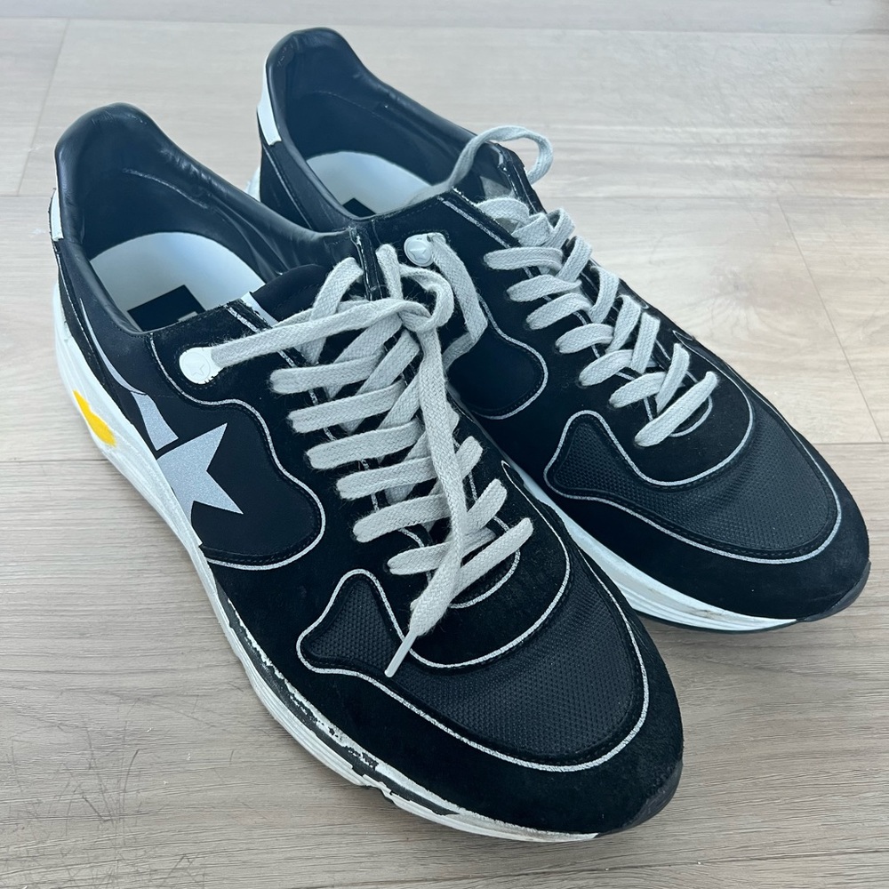 Golden Goose Running Sole Black/Silver Size 46